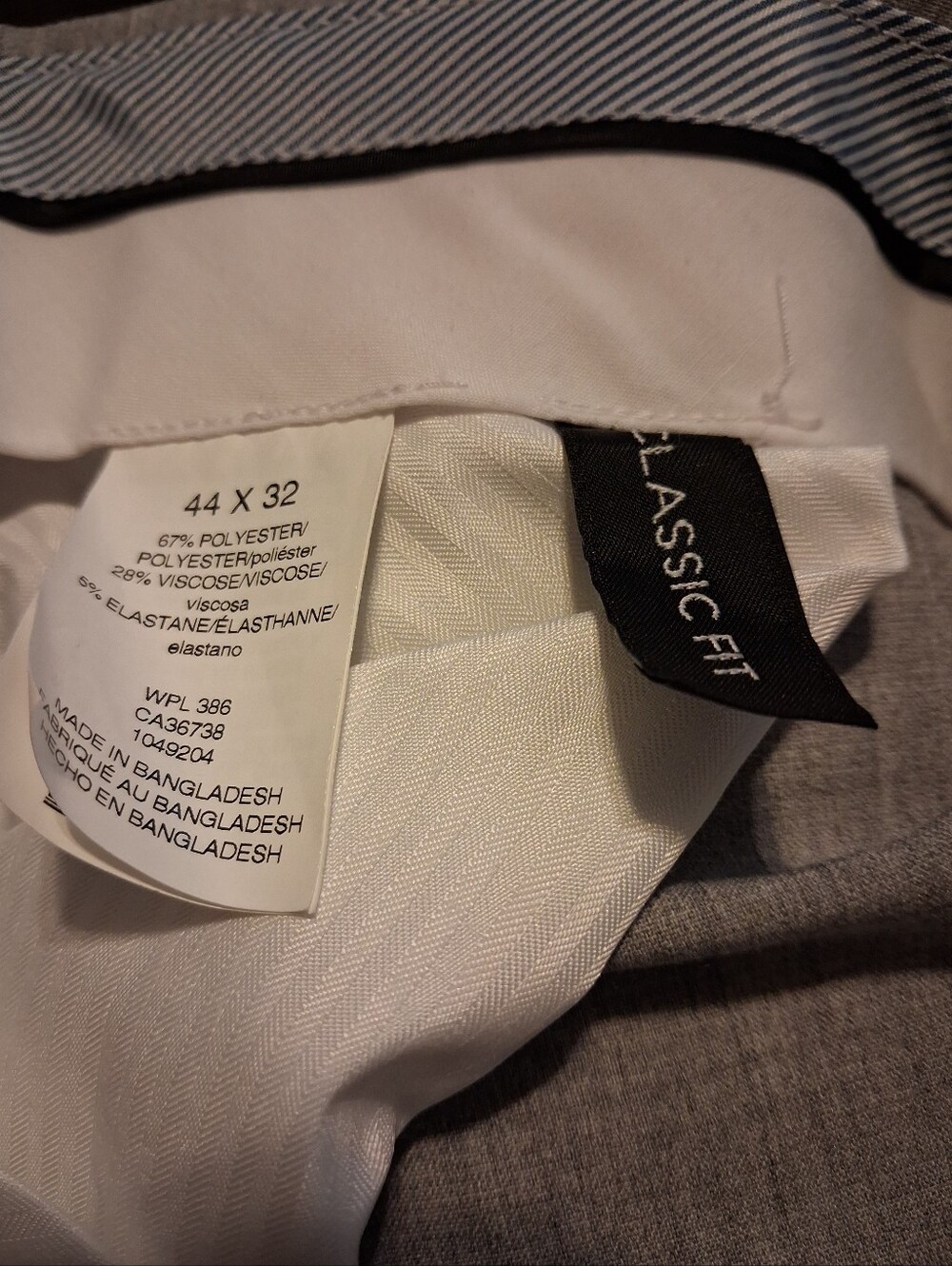 Mens Gray Dress Pants - Classic Straight Leg Size 44 X 32 - Picture 7 of 7
